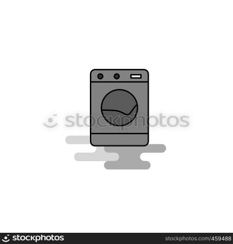 Washing machine Web Icon. Flat Line Filled Gray Icon Vector