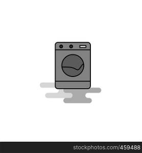 Washing machine Web Icon. Flat Line Filled Gray Icon Vector