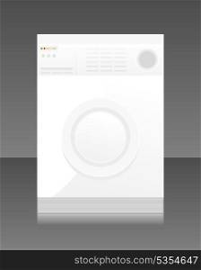 Washing machine2. White washing machine on a grey background. A vector illustration