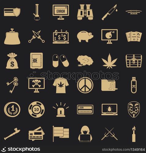 Washing money icons set. Simple style of 36 washing money vector icons for web for any design. Washing money icons set, simple style