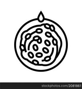 washing silkworm cocoon line icon vector. washing silkworm cocoon sign. isolated contour symbol black illustration. washing silkworm cocoon line icon vector illustration