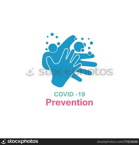 Washing your hands. prevention methods Covid-19, virus corona template vector