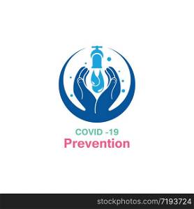 Washing your hands. prevention methods Covid-19, virus corona template vector