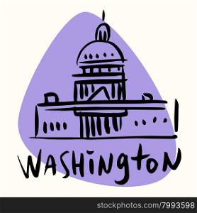 Washington capital USA. Washington is the capital of the USA. A stylized image of the city tourism travel places