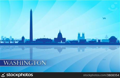 Washington city skyline silhouette background, vector illustration&#xA;