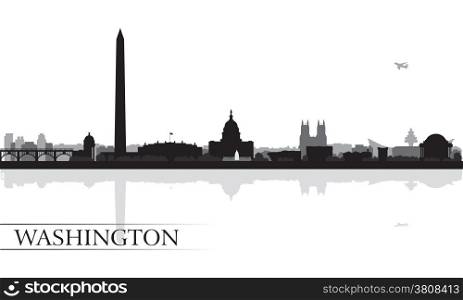 Washington city skyline silhouette background, vector illustration&#xA;