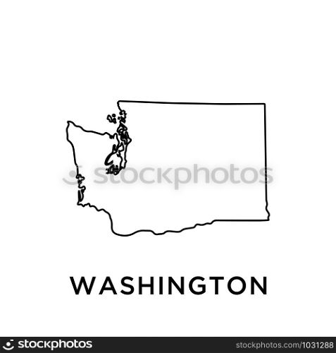 Washington map icon design trendy