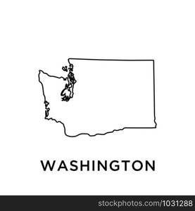 Washington map icon design trendy