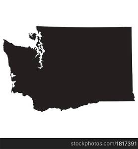 Washington map on white background. Washington state sign. Washington state of USA black outline map symbol. flat style.