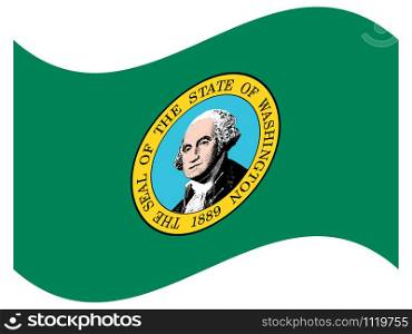Washington USA State Flag Waving Vector Illustration.. Washington USA State Flag Waving Vector Illustration