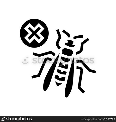 wasp control glyph icon vector. wasp control sign. isolated contour symbol black illustration. wasp control glyph icon vector illustration