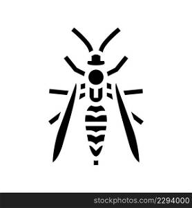 wasp insect glyph icon vector. wasp insect sign. isolated contour symbol black illustration. wasp insect glyph icon vector illustration