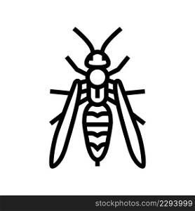 wasp insect line icon vector. wasp insect sign. isolated contour symbol black illustration. wasp insect line icon vector illustration