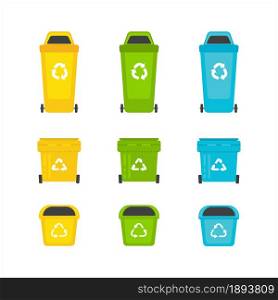 Waste basket Vector icon design illustration Template