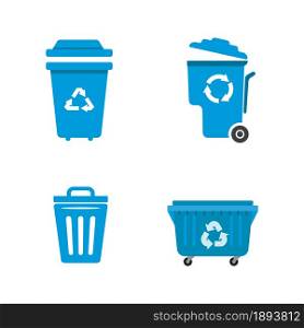 Waste basket Vector icon design illustration Template