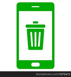 Waste bin and smartphone