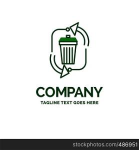 waste, disposal, garbage, management, recycle Flat Business Logo template. Creative Green Brand Name Design.