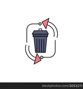 waste, disposal, garbage, management, recycle Flat Color Icon Vector
