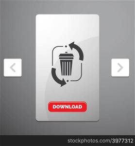 waste, disposal, garbage, management, recycle Glyph Icon in Carousal Pagination Slider Design & Red Download Button