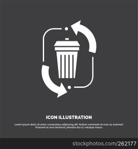 waste, disposal, garbage, management, recycle Icon. glyph vector symbol for UI and UX, website or mobile application