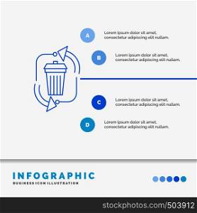 waste, disposal, garbage, management, recycle Infographics Template for Website and Presentation. Line Blue icon infographic style vector illustration. Vector EPS10 Abstract Template background