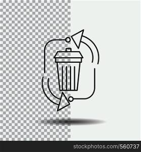 waste, disposal, garbage, management, recycle Line Icon on Transparent Background. Black Icon Vector Illustration. Vector EPS10 Abstract Template background