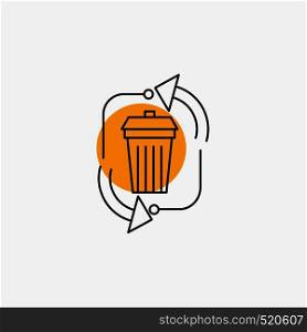 waste, disposal, garbage, management, recycle Line Icon. Vector EPS10 Abstract Template background