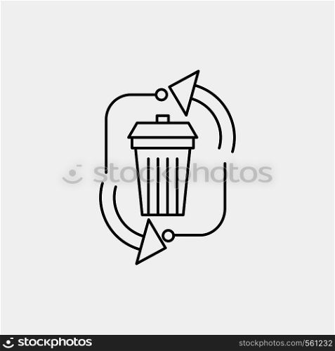 waste, disposal, garbage, management, recycle Line Icon. Vector isolated illustration. Vector EPS10 Abstract Template background