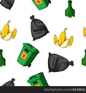 Waste pattern. Cartoon illustration of waste vector pattern for web. Waste pattern, cartoon style