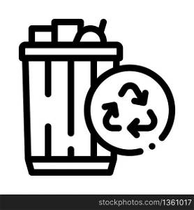 waste recycling icon vector. waste recycling sign. isolated contour symbol illustration. waste recycling icon vector outline illustration