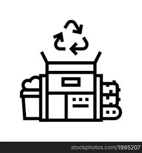 waste recycling line icon vector. waste recycling sign. isolated contour symbol black illustration. waste recycling line icon vector illustration