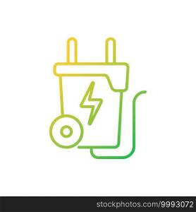 Waste-to-energy gradient linear vector icon. Energy-from-waste. Processing into fuel source. Garbage and trash. Thin line color symbols. Modern style pictogram. Vector isolated outline drawing. Waste-to-energy gradient linear vector icon