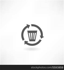 wastebasket icon with arrows