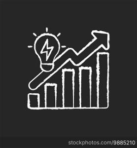 Wasteful energy consumption chalk white icon on black background. Using electricity with no reason. Reducing amount of resources. People killing planet. Isolated vector chalkboard illustration. Wasteful energy consumption chalk white icon on black background