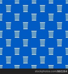 Wastepaper basket pattern repeat seamless in blue color for any design. Vector geometric illustration. Wastepaper basket pattern seamless blue