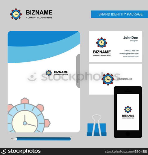 Watch Business Logo, File Cover Visiting Card and Mobile App Design. Vector Illustration