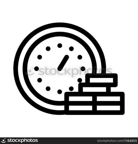 Watch Coin Heap Icon Vector. Outline Watch Coin Heap Sign. Isolated Contour Symbol Illustration. Watch Coin Heap Icon Vector Outline Illustration