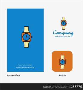 Watch Company Logo App Icon and Splash Page Design. Creative Business App Design Elements