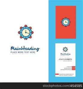 Watch Creative Logo and business card. vertical Design Vector