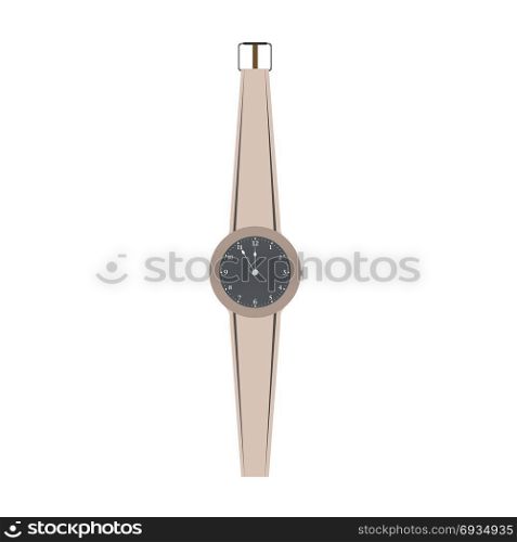 Watch hand vector women isolated wrist illustration. Design icon fashion clock wristwatch