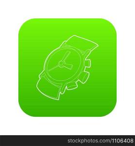 Watch icon green vector isolated on white background. Watch icon green vector