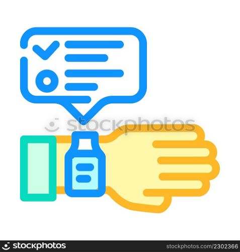watch notification color icon vector. watch notification sign. isolated symbol illustration. watch notification color icon vector illustration