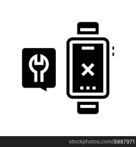 watch repair connection glyph icon vector. watch repair connection sign. isolated contour symbol black illustration. watch repair connection glyph icon vector illustration
