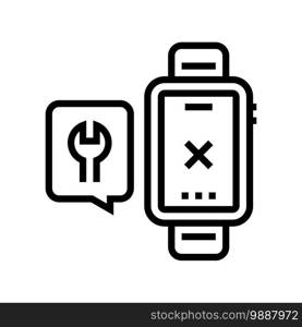 watch repair connection line icon vector. watch repair connection sign. isolated contour symbol black illustration. watch repair connection line icon vector illustration