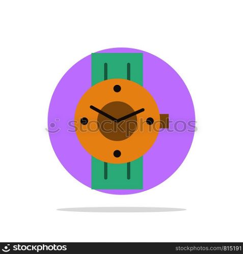 Watch, Smart Watch, Time, Phone, Android Abstract Circle Background Flat color Icon