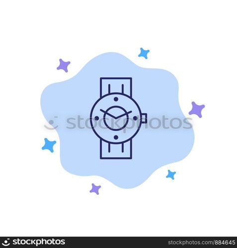 Watch, Smart Watch, Time, Phone, Android Blue Icon on Abstract Cloud Background