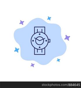 Watch, Smart Watch, Time, Phone, Android Blue Icon on Abstract Cloud Background