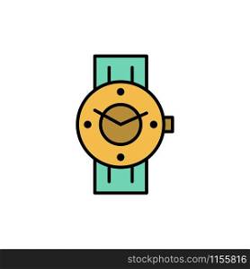 Watch, Smart Watch, Time, Phone, Android Flat Color Icon. Vector icon banner Template