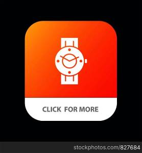 Watch, Smart Watch, Time, Phone, Android Mobile App Button. Android and IOS Glyph Version