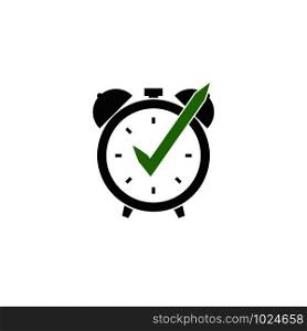 watch tick with check mark icon, vector illustration. watch tick with check mark icon, vector
